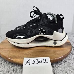 Li-Ning Women 7.5 Shadow CRC Black White Athletic Professional Road Running Shoe
